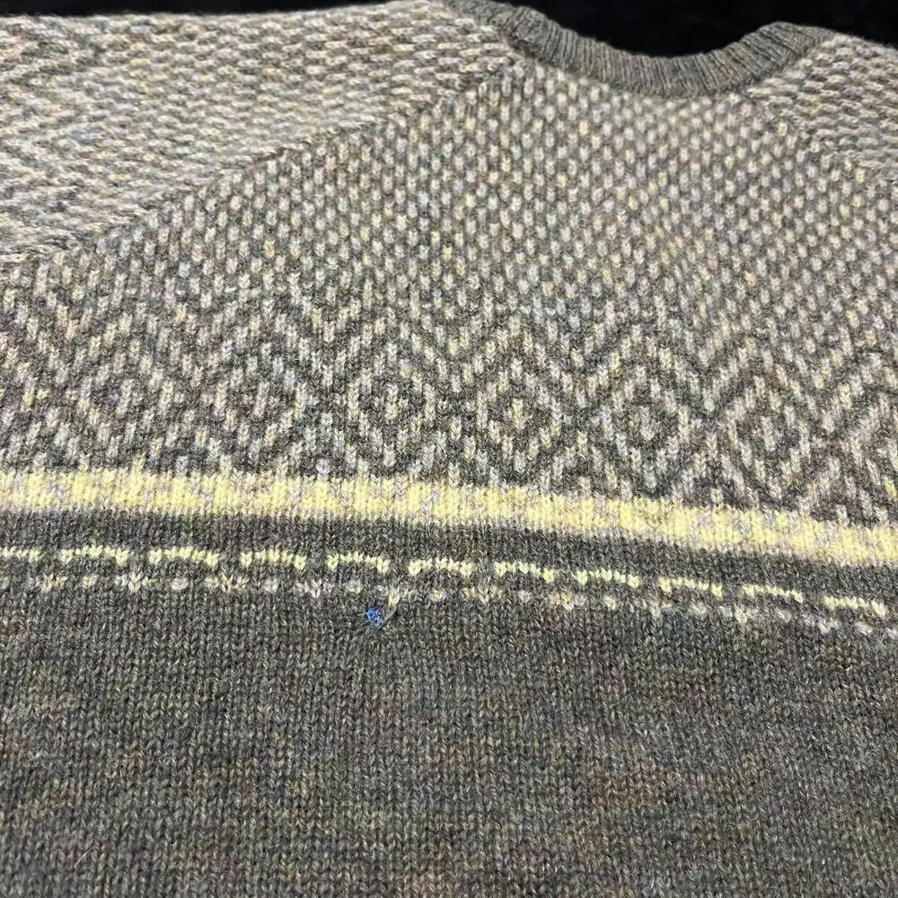 Vintage Lord Jeff 1960s Sweater Men Birdseye Fair Isle Shetland Wool Ireland